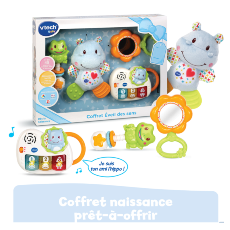 [1650556471] Coffret naissance - Éveil des sens (bleu) – Vtech VT522005