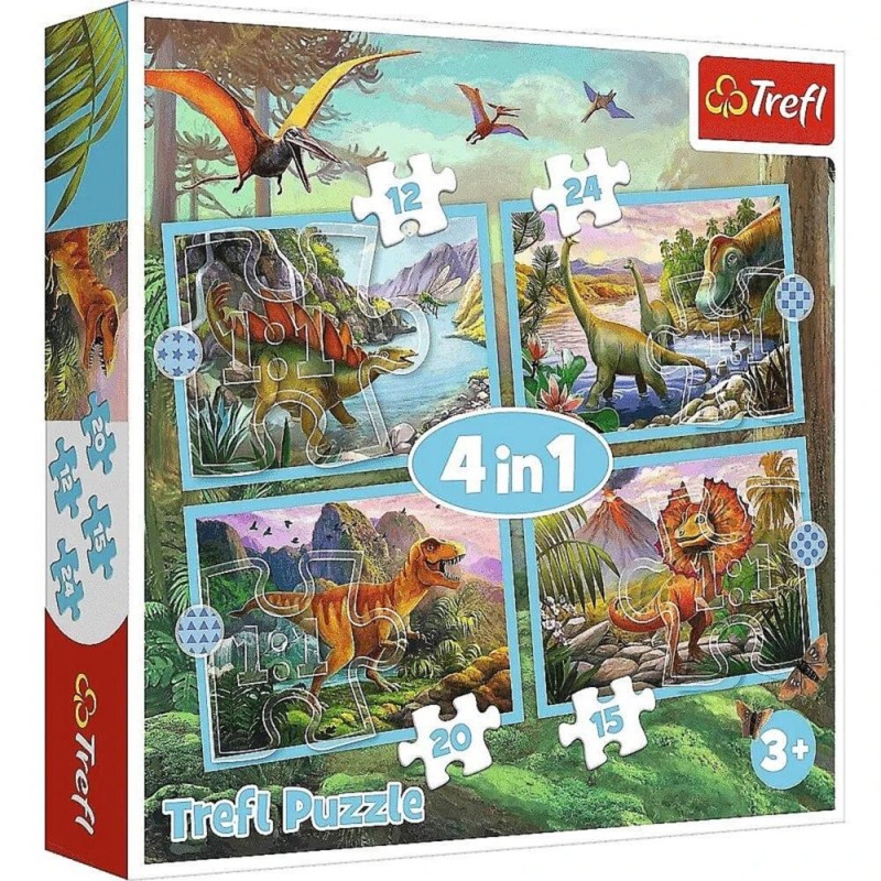 [1650558255] Puzzles 4in1 Unique dinosaurs 34609