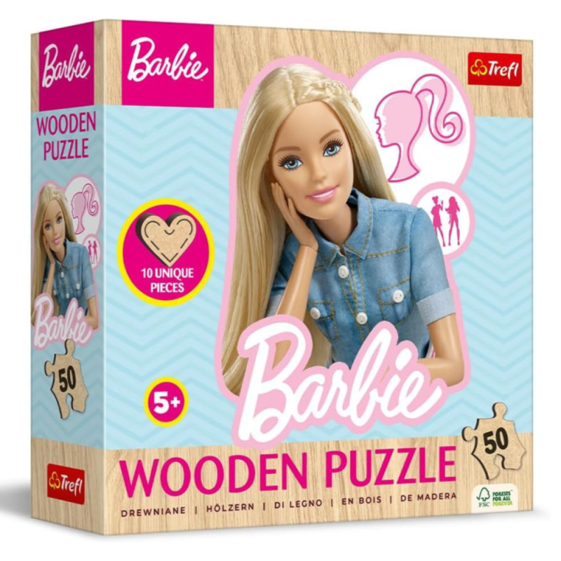 [1650564137] Puzzles 50 Wooden Contour Puzzle Mattel Barbie 20282