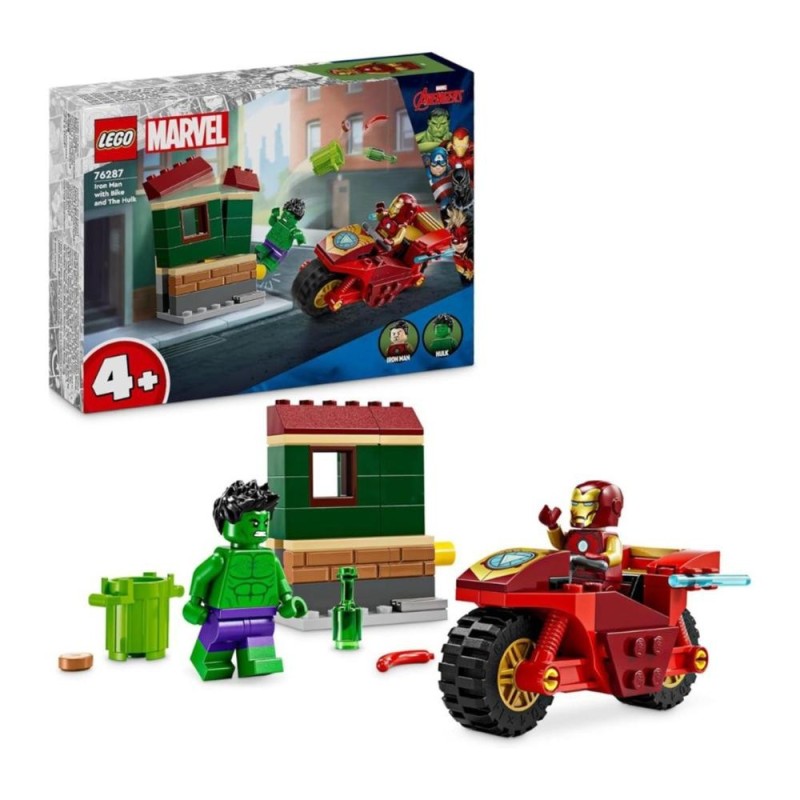 [1650564904] Jouet super-héros Lego 76287 Marvel Iron Man et Hulk avec moto