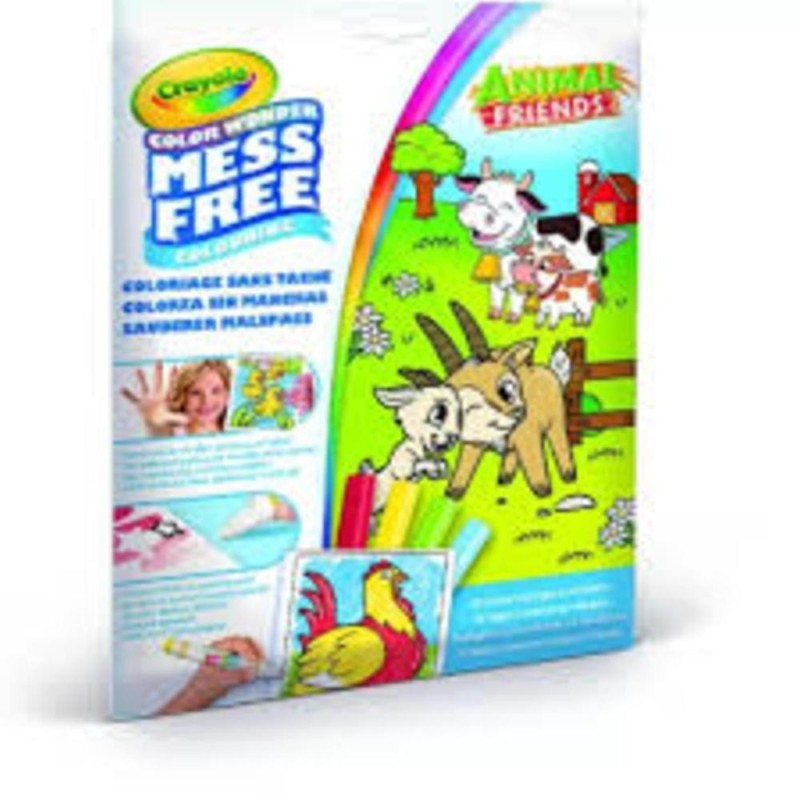 [1650565604] Crayola Color Wonder Set Animal Friends, livre de coloriage, 4 marqueu